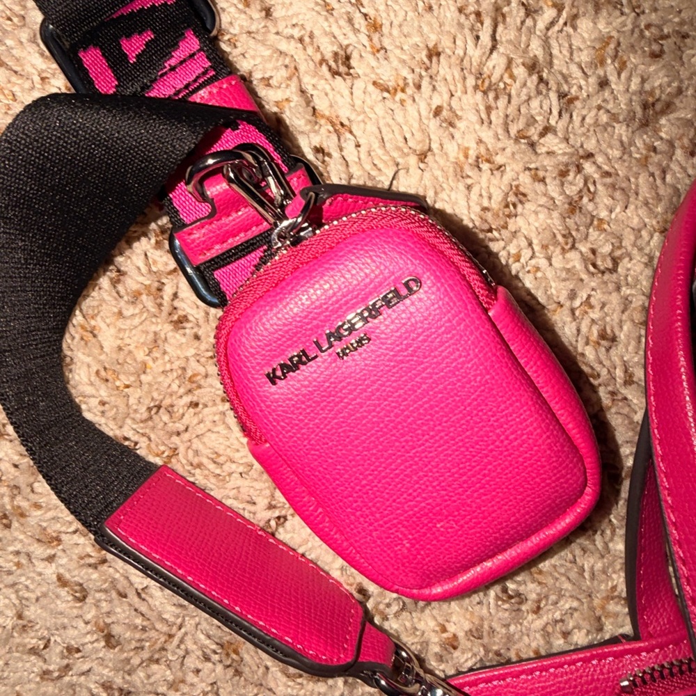 Karl Lagerfeld Hot Pink Handbag - Picture 3 of 7
